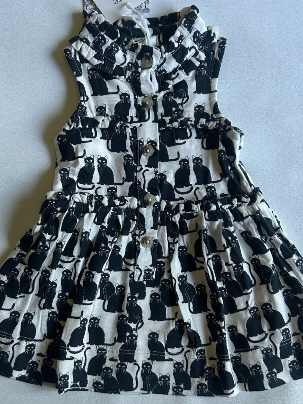 NWT Kate Quinn Black Cat Bamboo Dress 0–3M Halloween Baby